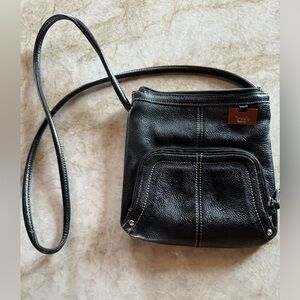 Tignanello Black Leather Crossbody Bag